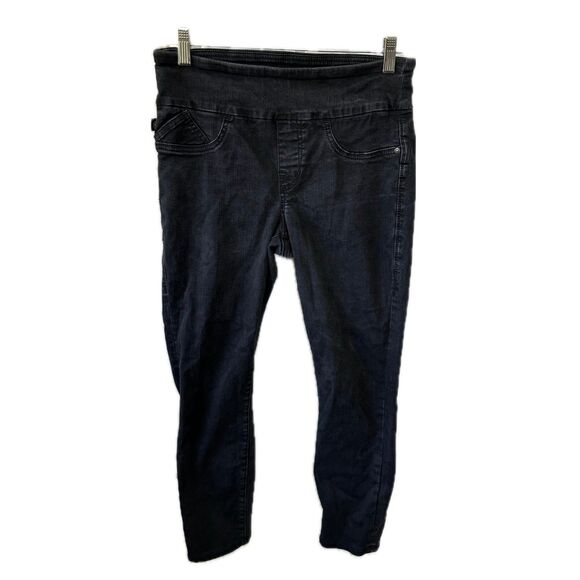 Rock & Republic Slimming Denim Cure Rx Fever Crop Pull On Black Faded Jeans 10 - Picture 4 of 8